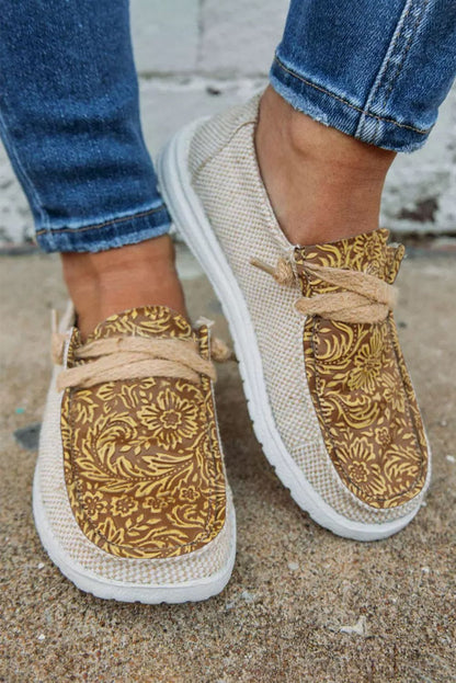 Mocassins de tous les jours pour femmes Amélie Morin en toile à motif floral
