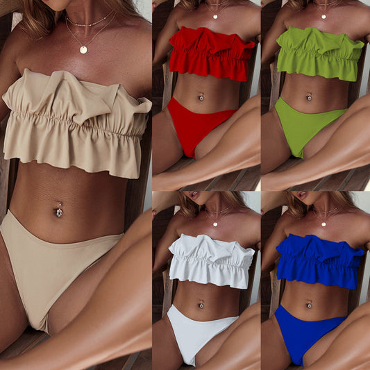 Chic Ruffle Tube Bikini by Elizabeth Ainsley