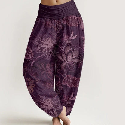 Pantalon large à imprimé floral rétro par Amélie Morin