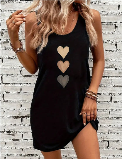 Robe débardeur imprimée cœur Amelie Morin pour tous les jours