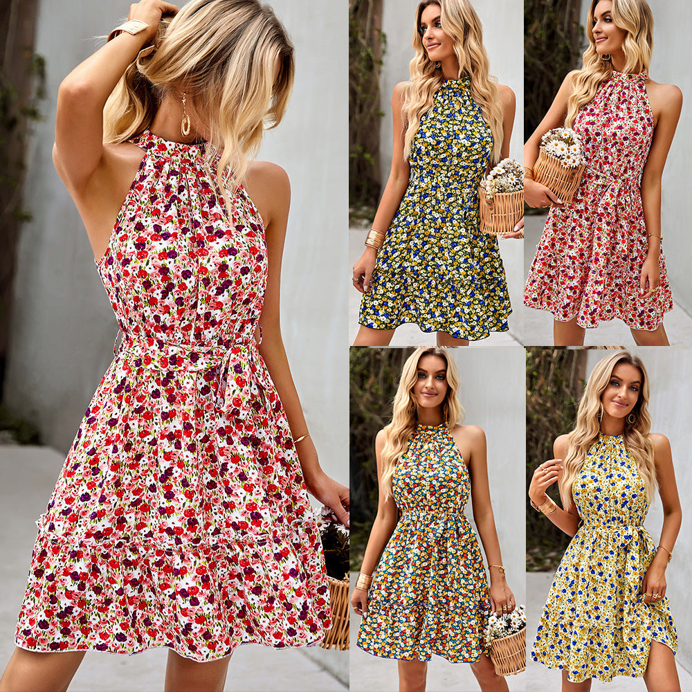 Bohemian Print Elizabeth Ainsley Sleeveless Waist Dress