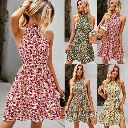 Bohemian Print Elizabeth Ainsley Sleeveless Waist Dress