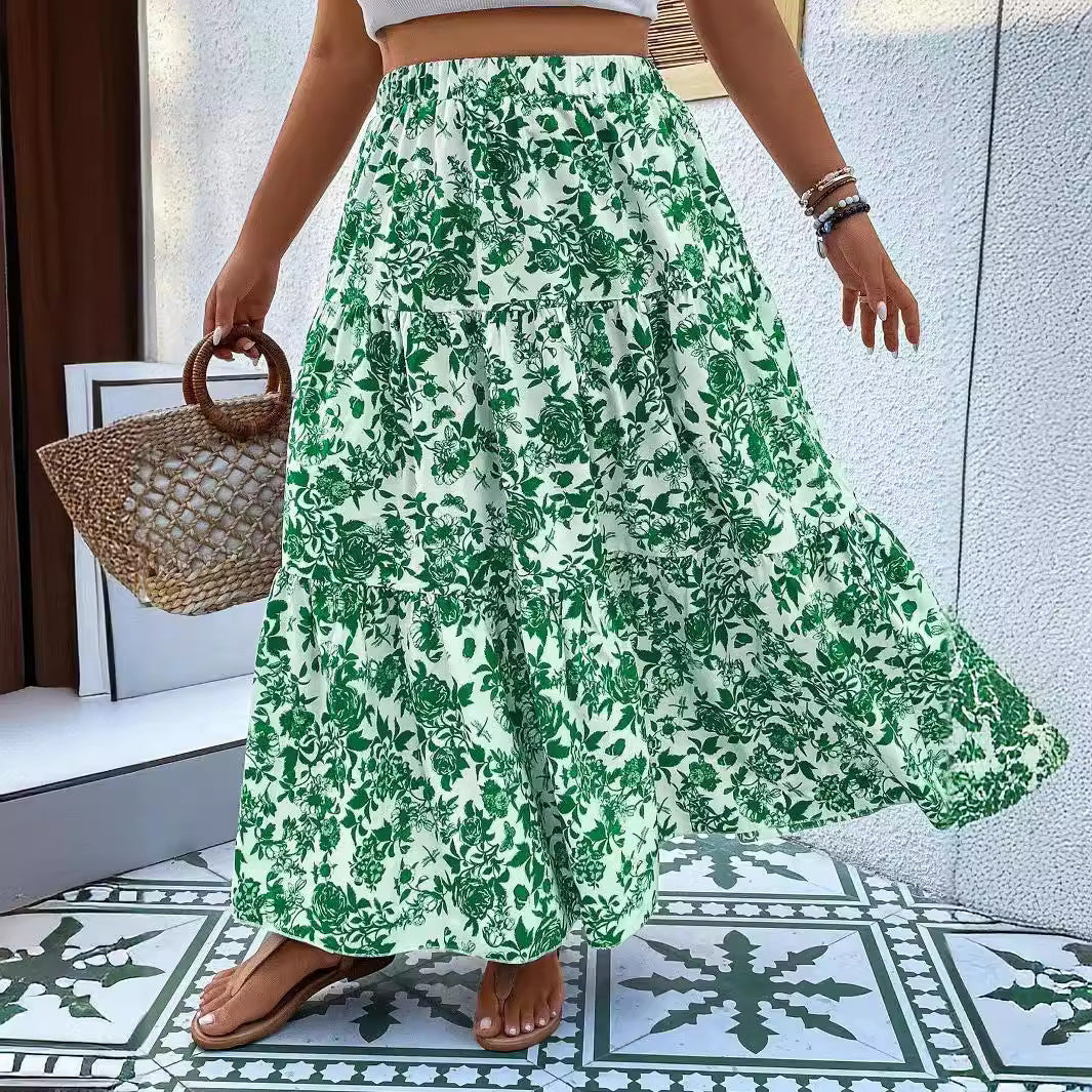 Jupe maxi grande taille à imprimé floral Amelie Morin