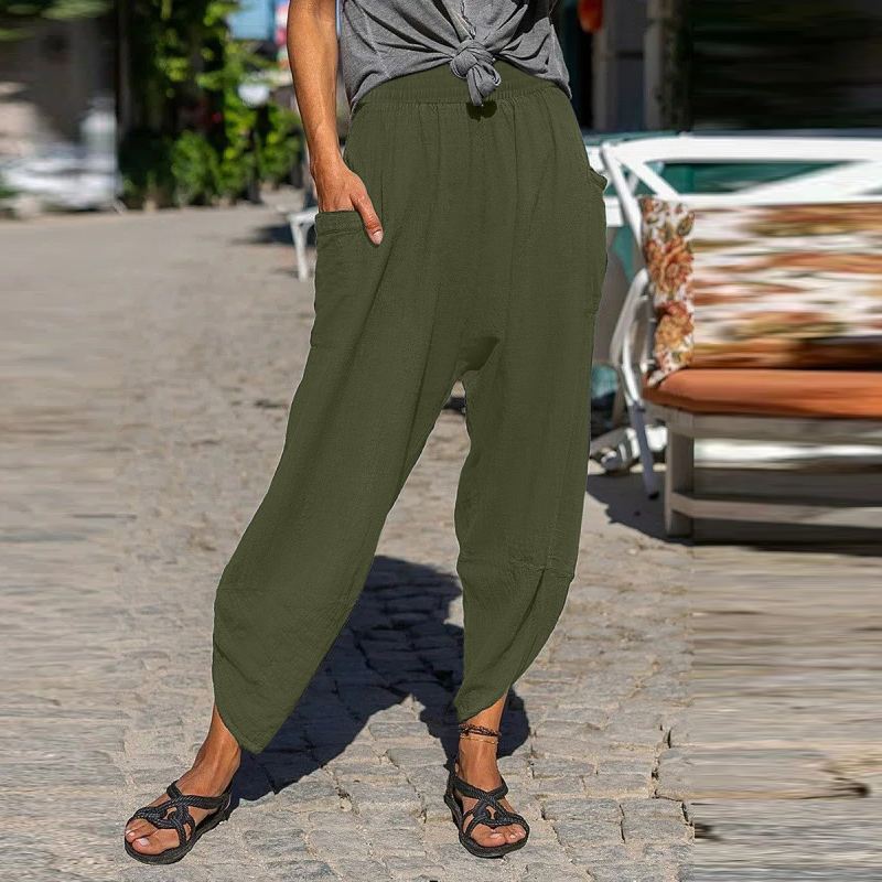 Relaxed Fit Elizabeth Ainsley Cotton Casual Pants