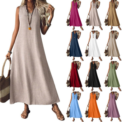 Robe sans manches en chanvre chic Amélie Morin