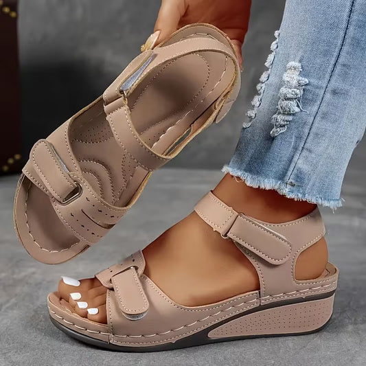 Sandales compensées confortables Amelie Morin à brides Perfect-Fit