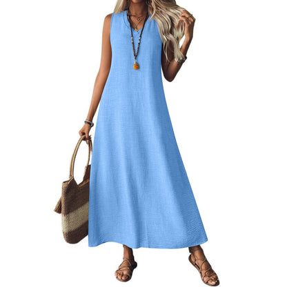 Robe sans manches en chanvre chic Amélie Morin