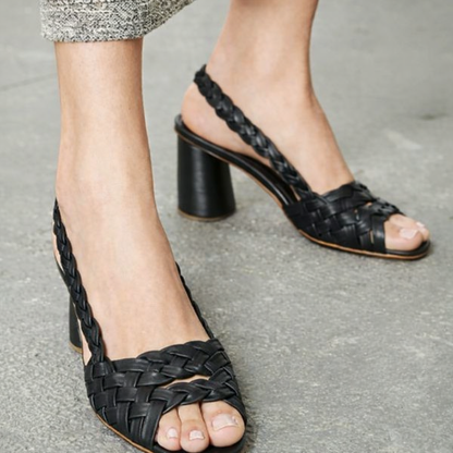Sandales à talons tissées chics par Amélie Morin