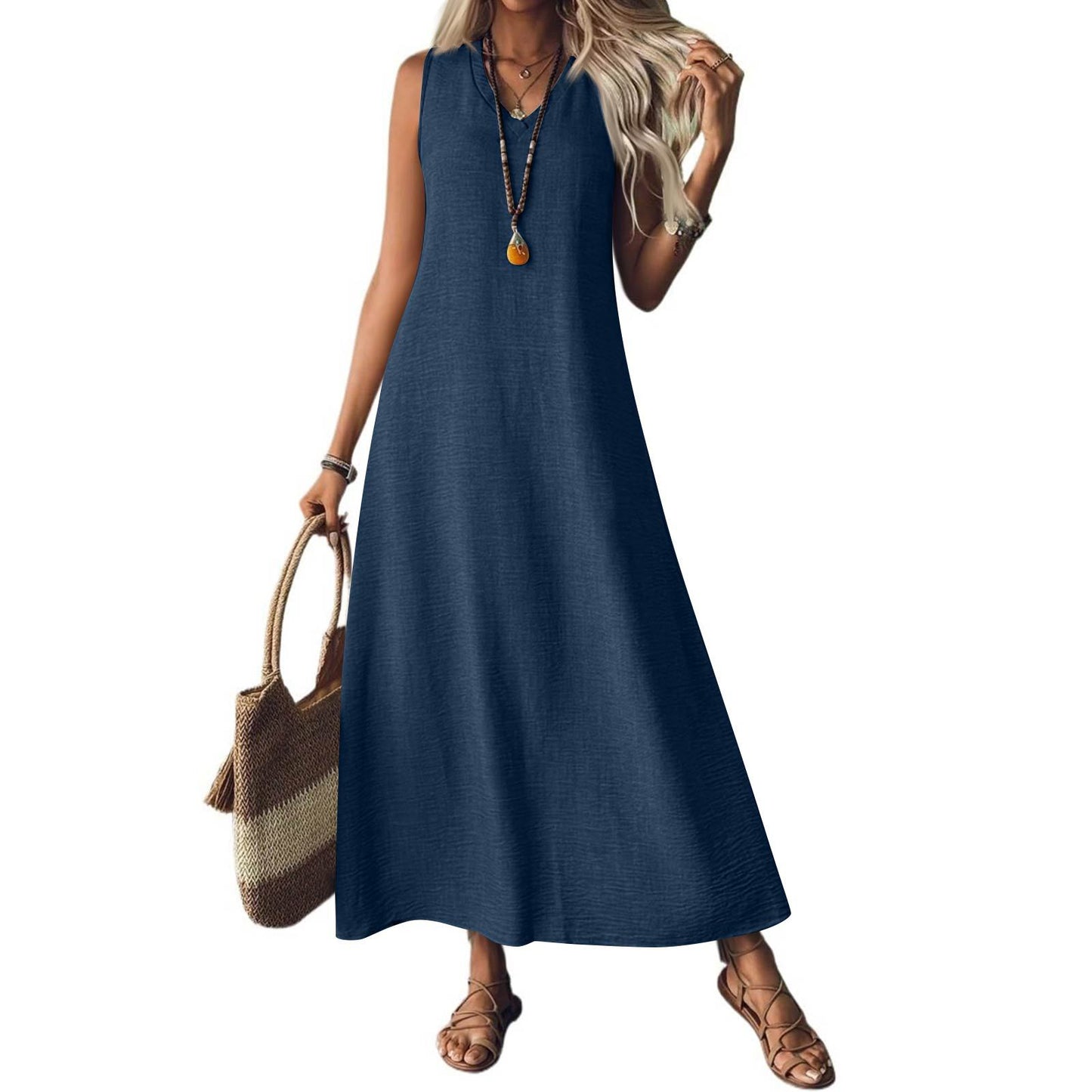 Robe sans manches en chanvre chic Amélie Morin