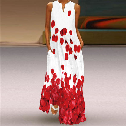 Robe longue imprimée rétro par Amélie Morin
