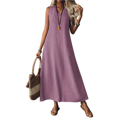 Robe sans manches en chanvre chic Amélie Morin