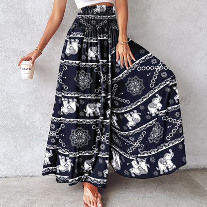 Pantalon large à imprimé floral rétro par Amélie Morin