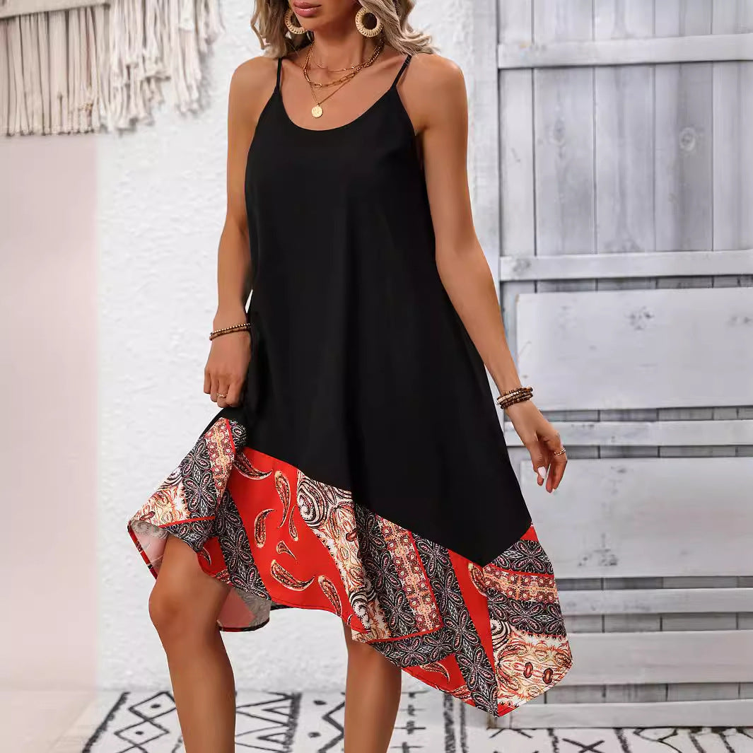 Robe bandoulière imprimée chic par Amélie Morin