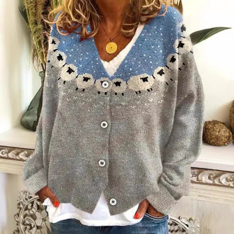 Cardigan décontracté Amelie Morin à imprimé abstrait vibrant