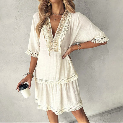 Robe d'été chic à col en V Amélie Morin