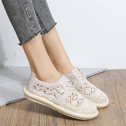 Breathable Crochet Elizabeth Ainsley Casual Flat Shoes
