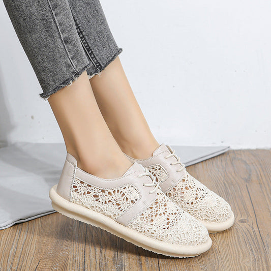 Breathable Crochet Elizabeth Ainsley Casual Flat Shoes
