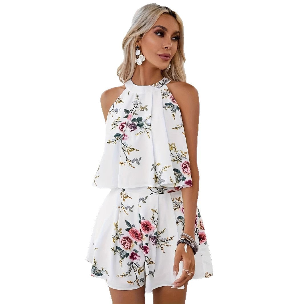Ensemble short d'été fleuri frais Amélie Morin