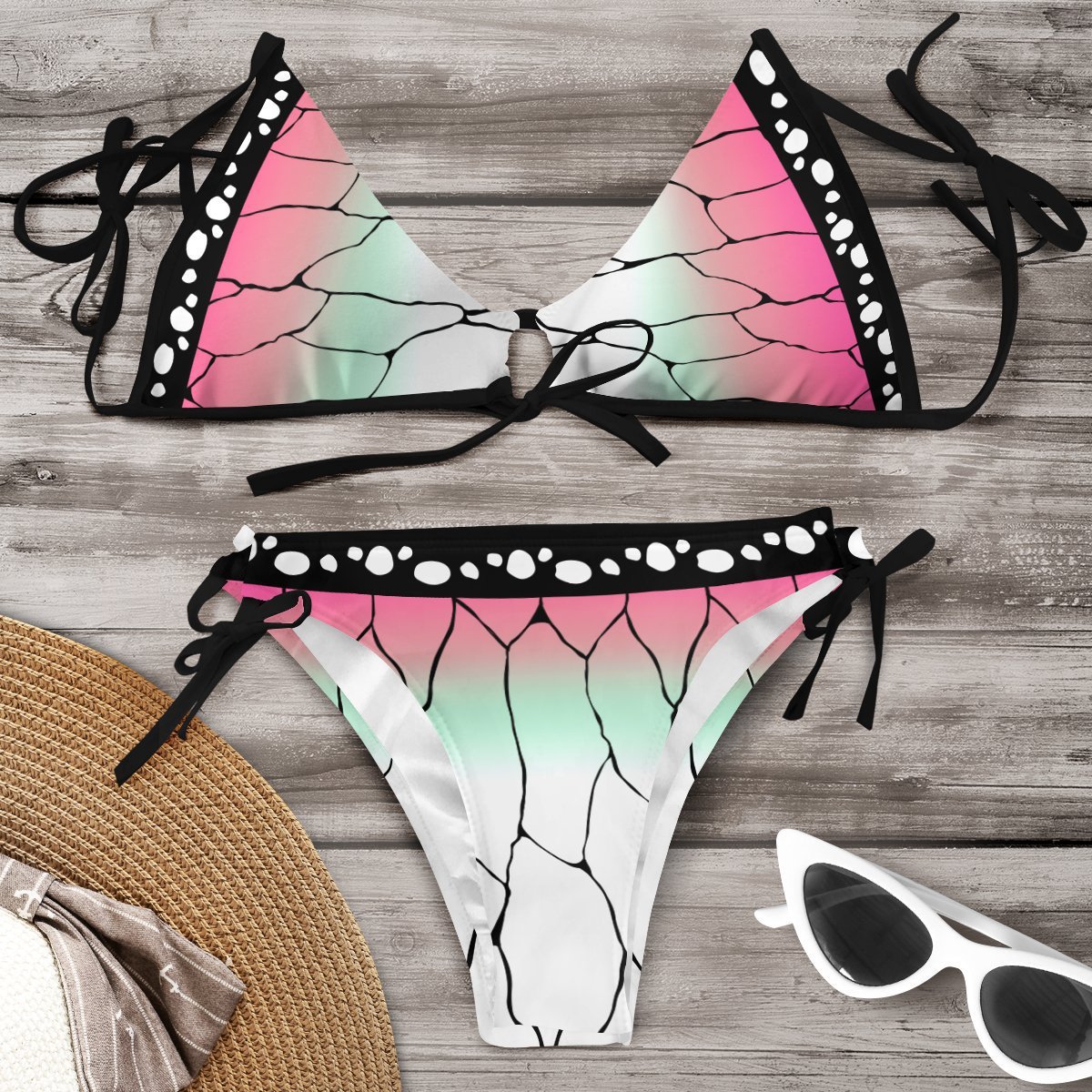 Ensemble bikini Amélie Morin aux couleurs vives, inspiré de Pinterest