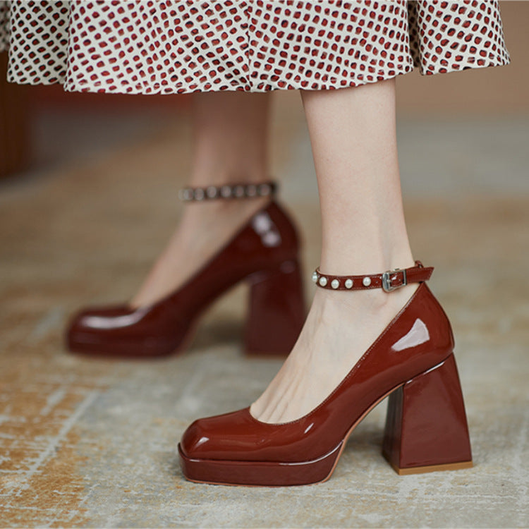 Escarpins chics à talons carrés Amelie Morin