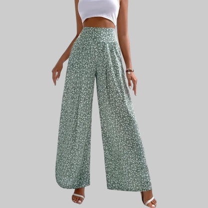 Pantalon décontracté à jambes larges fleuries Amelie Morin