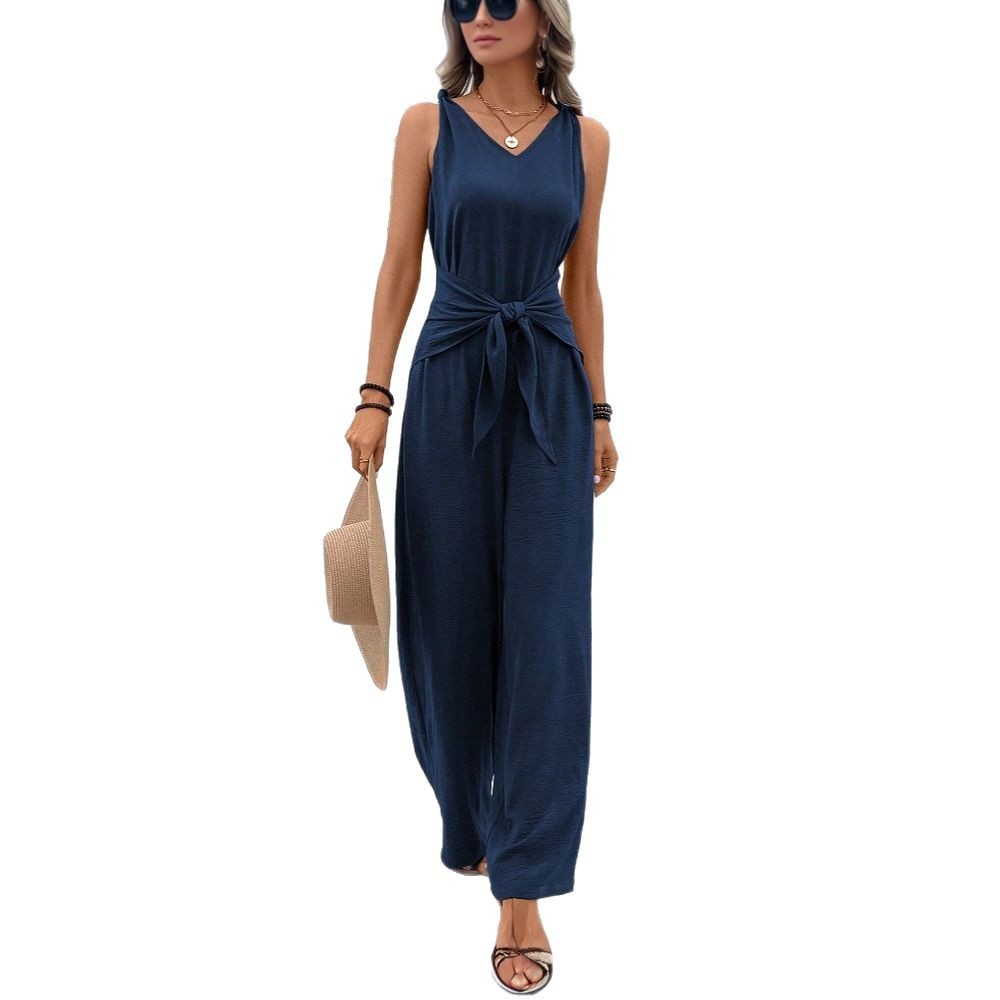 Combinaison sans manches chic Amelie Morin bleu foncé