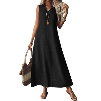 Robe sans manches en chanvre chic Amélie Morin
