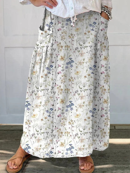 Jupe à poches rétro à fleurs Amelie Morin pour tous les jours
