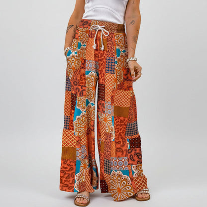 Pantalon large bohème fleuri Amélie Morin
