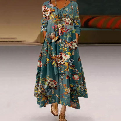Artistic Floral Swing Dress by Elizabeth Ainsley