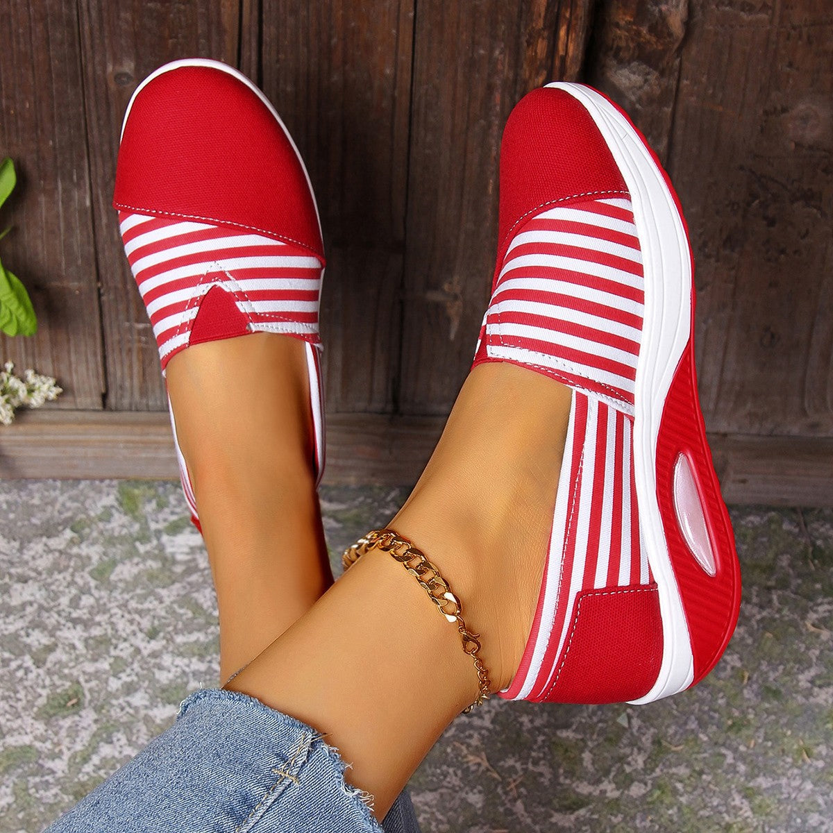 Striped Lightweight Slip-On Elizabeth Ainsley Women's Shoes