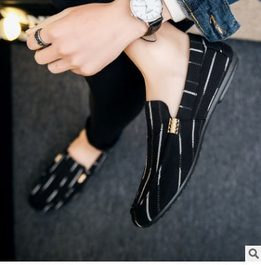 Mocassins rayés en toile Amelie Morin pour hommes
