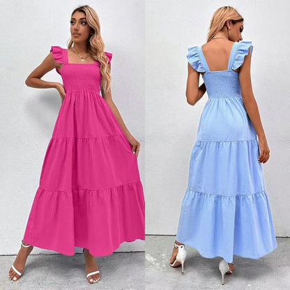 Robe longue chic à volants signée Amélie Morin