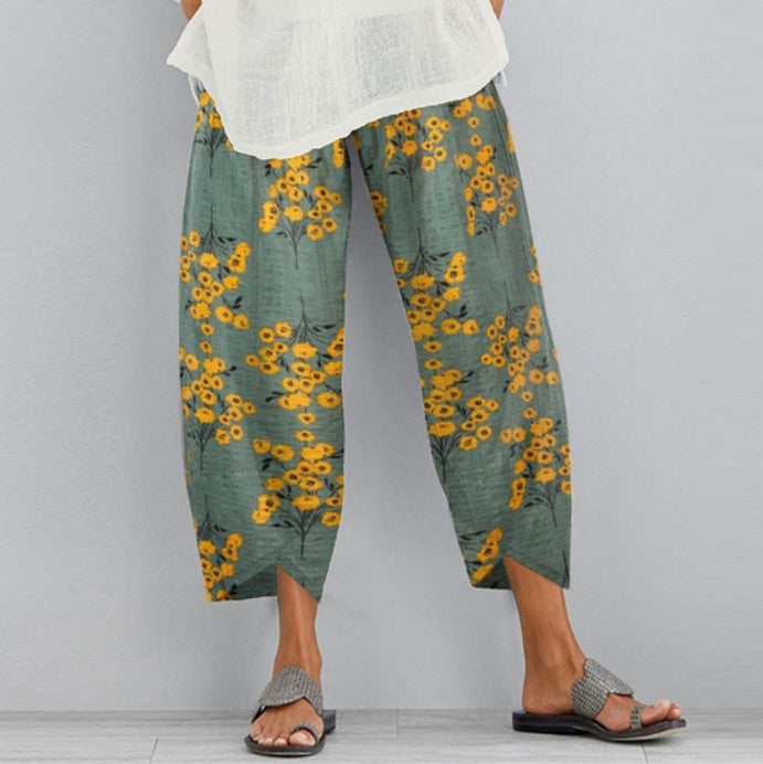 Pantalon large à fleurs rétro Amélie Morin