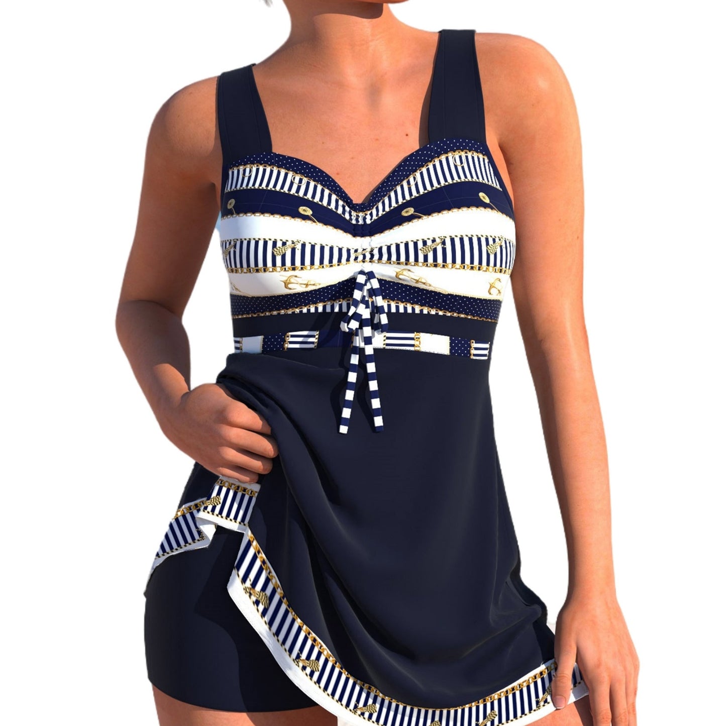 Bikini chic grande taille à jupe fendue par Amélie Morin