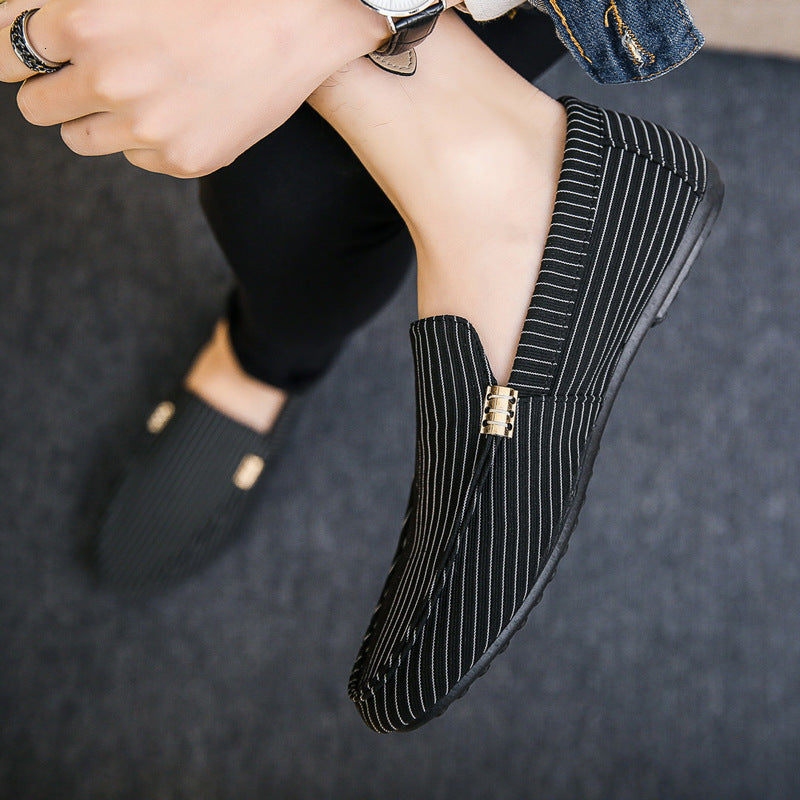 Mocassins rayés en toile Amelie Morin pour hommes