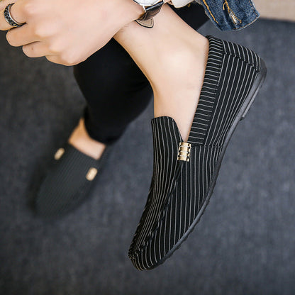 Mocassins rayés en toile Amelie Morin pour hommes
