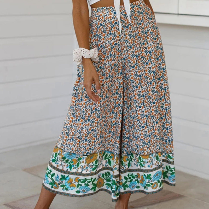 Pantalon droit à imprimé floral Amélie Morin