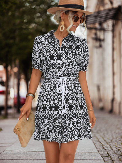 Robe trapèze imprimée chic Amélie Morin