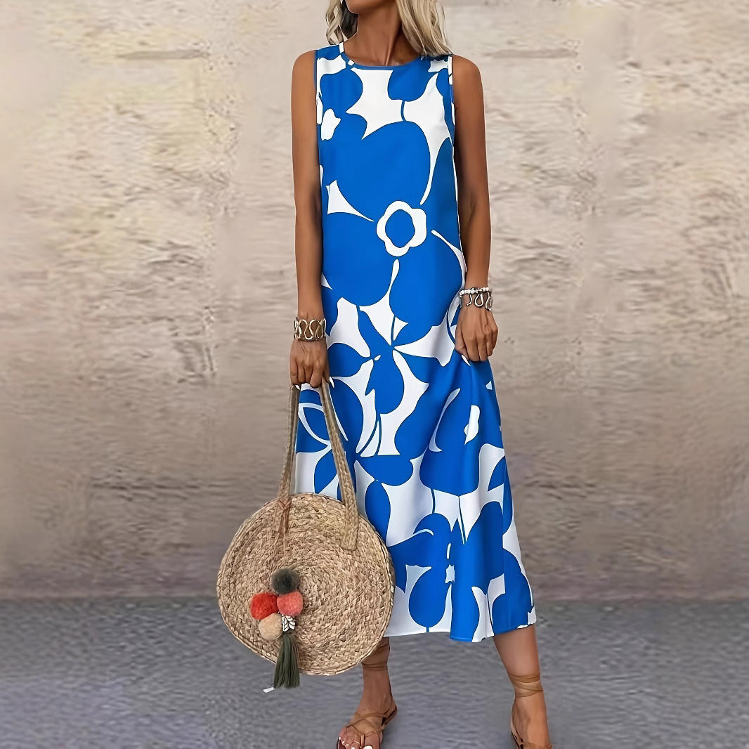 Robe d'été sans manches à imprimé floral audacieux Amelie Morin