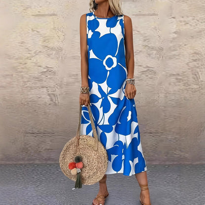 Robe d'été sans manches à imprimé floral audacieux Amelie Morin