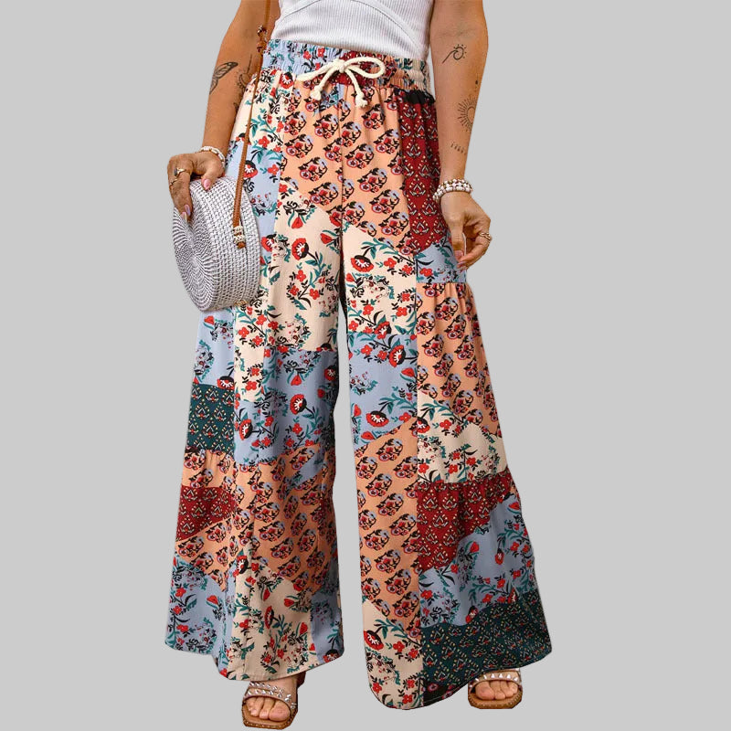 Pantalon large bohème fleuri Amélie Morin