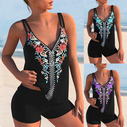Floral Print Plus Size Bikini by Elizabeth Ainsley