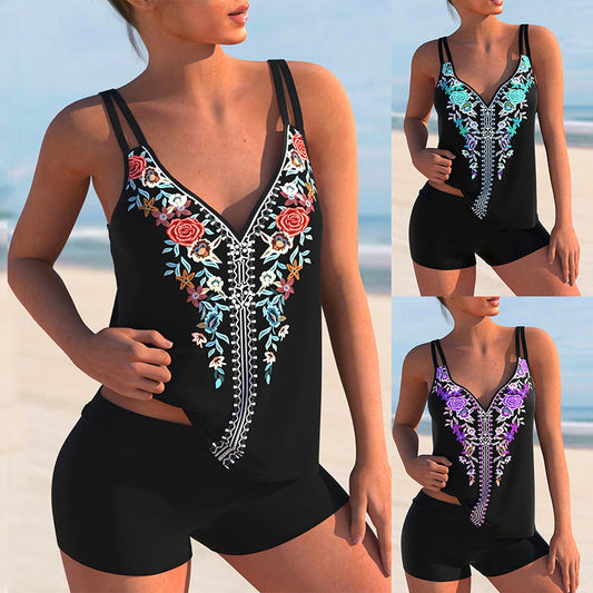 Floral Print Plus Size Bikini by Elizabeth Ainsley