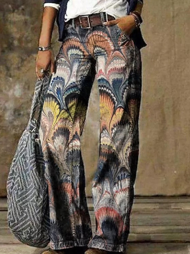 Pantalon large imprimé bohème Amelie Morin