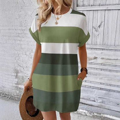 Striped Milk Silk Dress by Elizabeth Ainsley