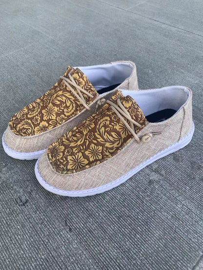Mocassins de tous les jours pour femmes Amélie Morin en toile à motif floral