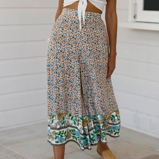 Pantalon droit à imprimé floral Amélie Morin