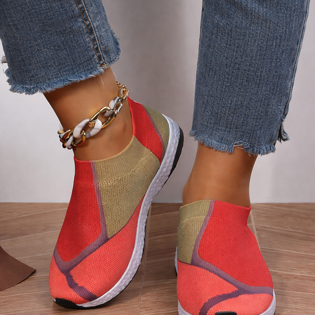 Baskets en maille colorblock par Amélie Morin
