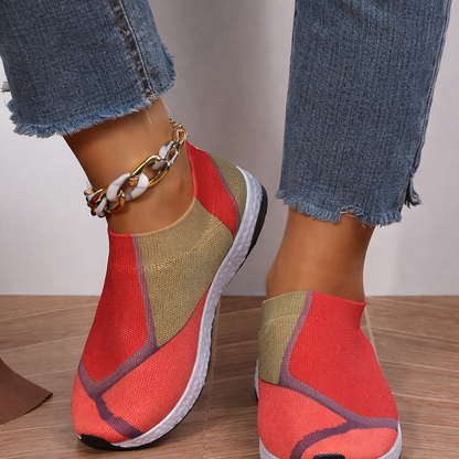 Baskets en maille colorblock par Amélie Morin